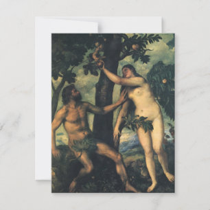 Carte La Chute de l'Homme ; Adam et Ève par Titien