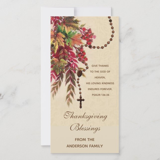 Carte La chute religieuse quitte Rosary Thanksgiving Hol (Devant)