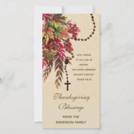 Carte La chute religieuse quitte Rosary Thanksgiving Hol