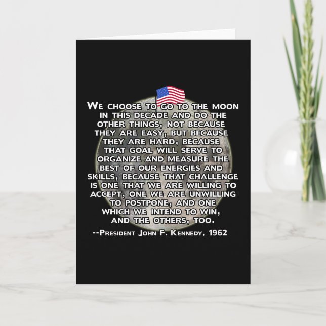 Carte La citation de JFK qui a envoyé des humains sur la (Devant)