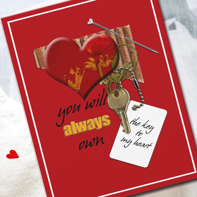 Carte La clé de la Saint Valentin dans mon coeur (Your sweetheart is going to love this Valentine.)