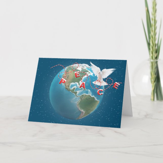 Carte La colombe de la paix de Noël dans le monde (Devant)