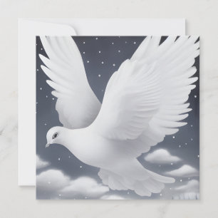 Carte La colombe Mariage blanche dans les nuages