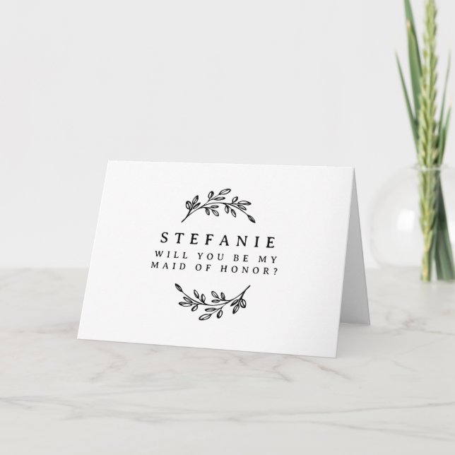 Carte La couronne de feuillage noir sera-t-elle ma femme (Devant)