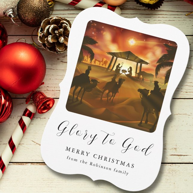 Carte La crèche de Noël Gloire à Dieu (Créateur téléchargé)