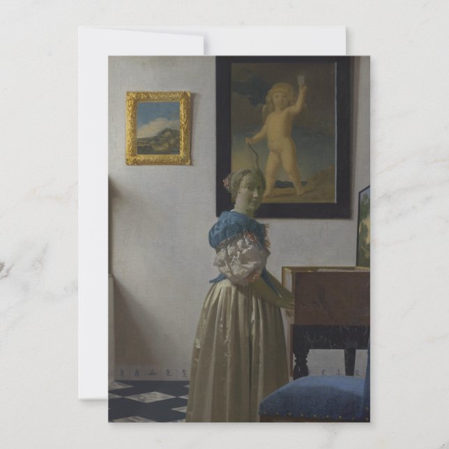 Carte La dame debout dans une virginale par Johannes Ver (Devant)