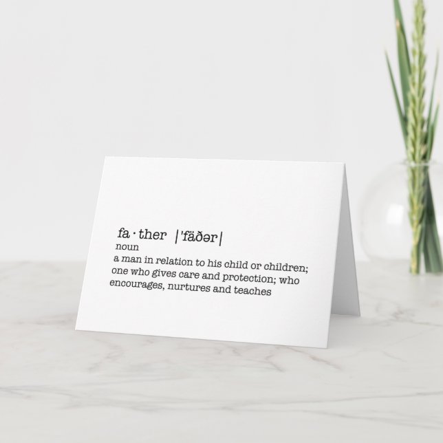 Carte La définition d'un père ; meilleur père dans le mo (Devant)