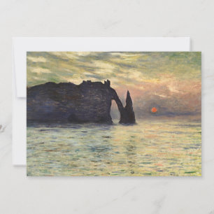 Carte La falaise d'Etretat, coucher de soleil de Claude 