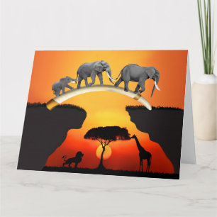 CARTE LA FAMILY DES ÉLÉPHANTS AFRICAINS