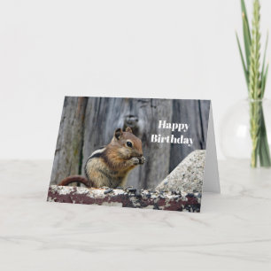 Carte La faune Chipmunk Photo d'anniversaire