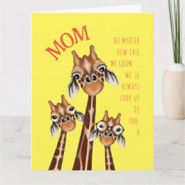 Carte La fête des mères - Douce famille de girafes