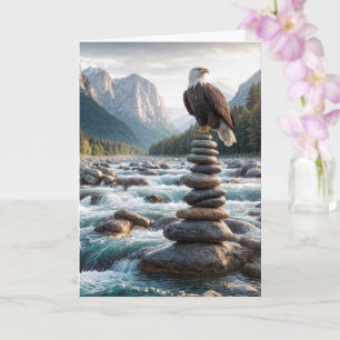 Carte La fête des pères Aigle royal sur un cairn