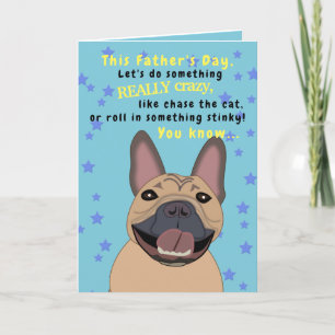 Carte La Fête des pères du chien de taureau français Fun