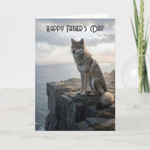 Carte La Fête des Pères Loup Sur une Falaise Océanique R