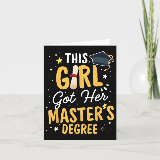Carte La Fille A Obtenu Sa Maîtrise Diplôme Diplôme Le M (Devant)