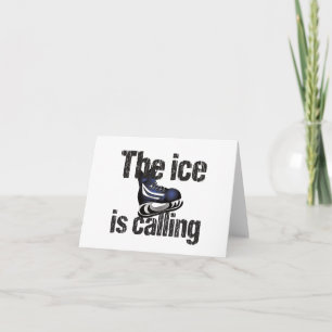 Carte La glace appelle le hockey blanc salut