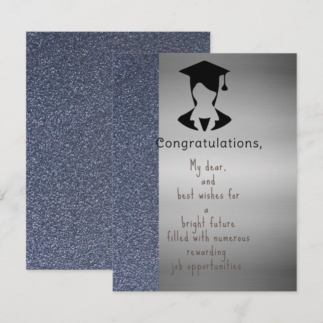 Carte La graduation de la copine (Devant / Derrière)