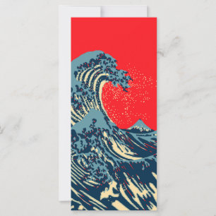 Carte La Grande vague Hokusai dans le style art de l'esp