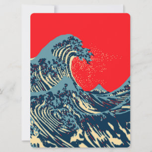 Carte La Grande vague Hokusai dans le style art de l'esp