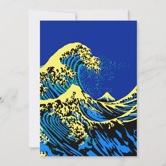 Carte La grande vague Hokusai en style pop art (Devant)