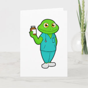 Carte La grenouille en tant qu'infirmière en médecine et