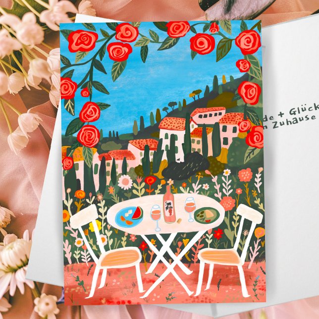 Carte La Joie de la nouvelle maison (Freude Neuen Haus schöne Landschaft Karte herzlichen Glückwunsch zu Ihrem neuen Zuhause Gouache art
)