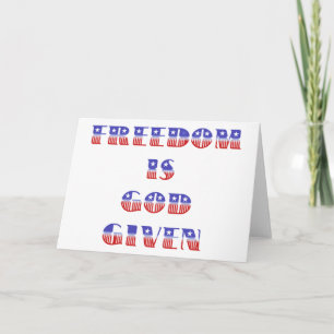 Carte La liberté est Dieu donné, blanc rouge et bleu