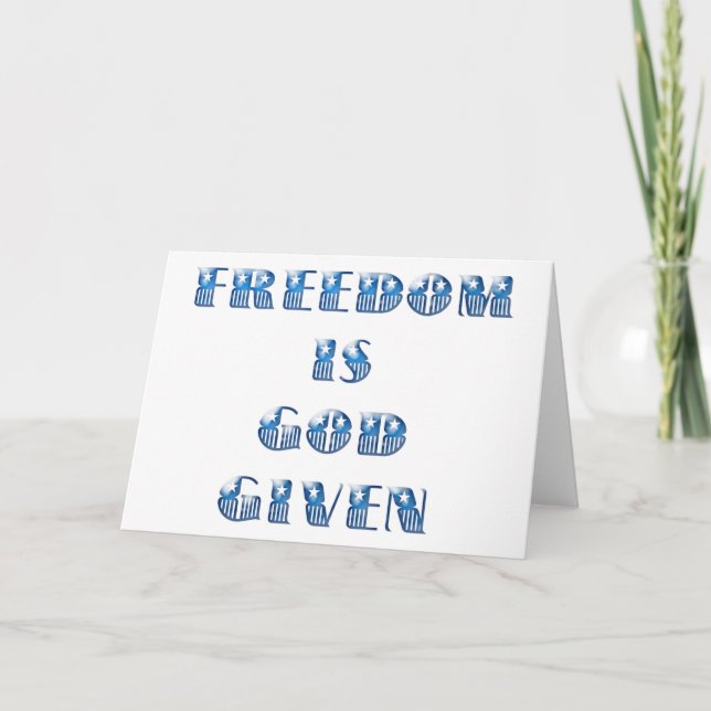 Carte La liberté est donnée par Dieu, bleu (Devant)