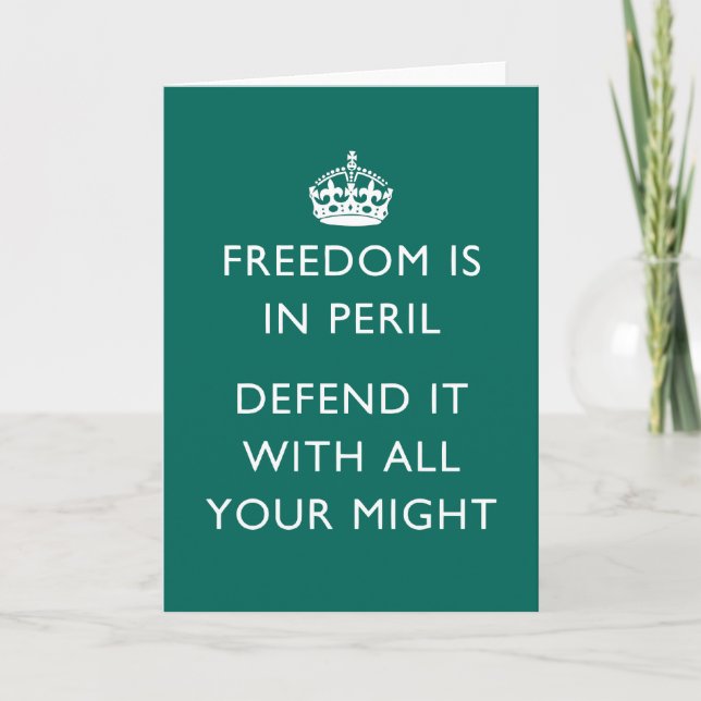 Carte la liberté est en danger, défendez-la avec toute v (Devant)