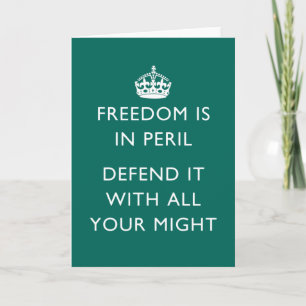 Carte la liberté est en danger, défendez-la avec toute v