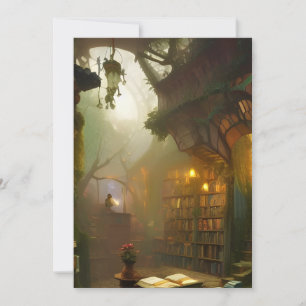Carte La librairie Magique Imaginaire Art Greeting