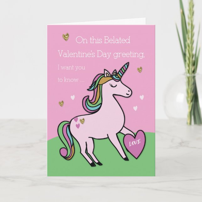 Carte La licorne magique Belated Valentine's Day (Devant)