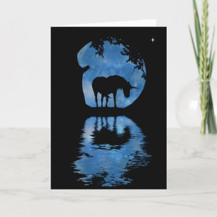 Carte La licorne magique et la lune Joyeux anniversaire
