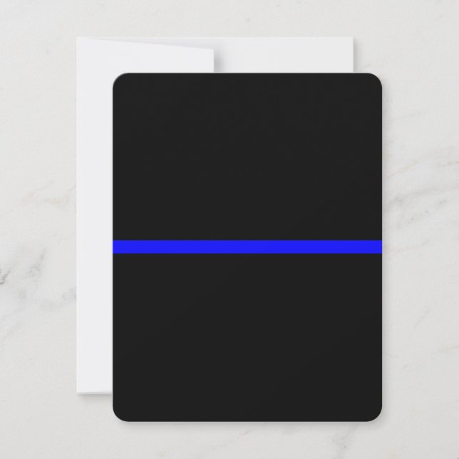 Carte La Ligne Bleue Mince Symbolique sur Noir Solide (Devant)