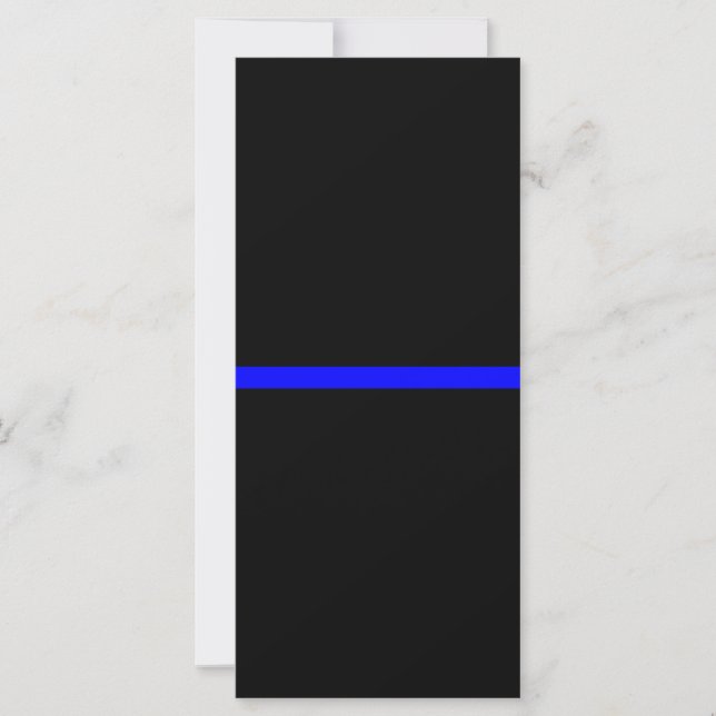 Carte La Ligne Bleue Mince Symbolique sur Noir Solide (Devant)