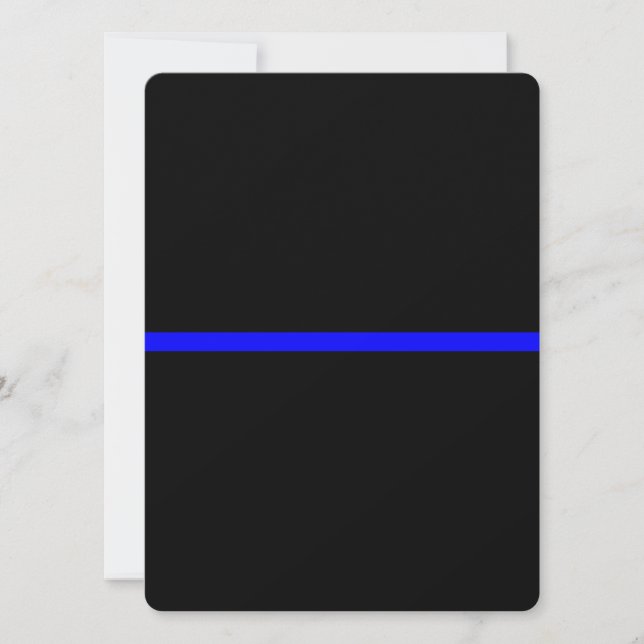 Carte La Ligne Bleue Mince Symbolique sur Noir Solide (Devant)