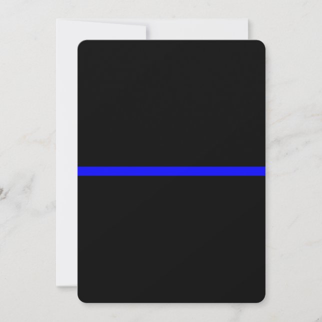 Carte La Ligne Bleue Mince Symbolique sur Noir Solide (Devant)