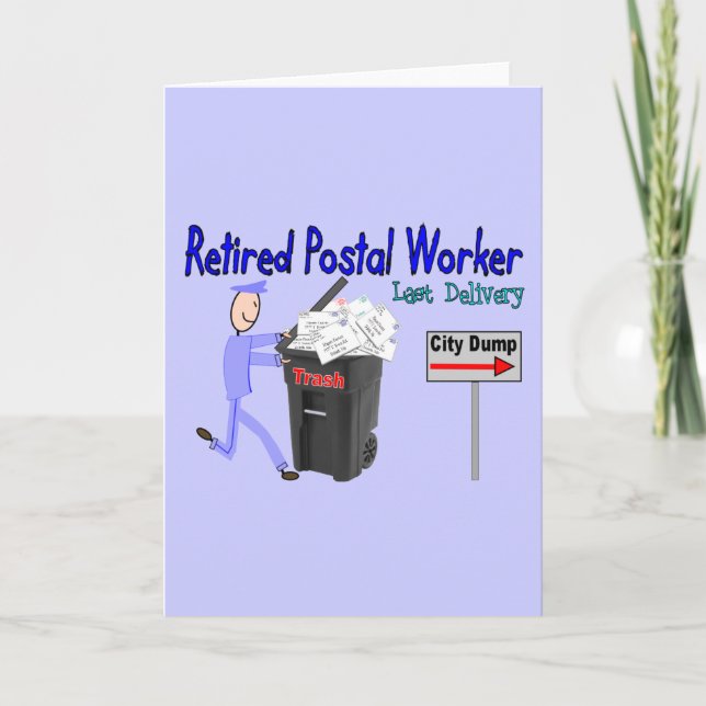 Carte La livraison retirée de bout de travailleur postal (Devant)