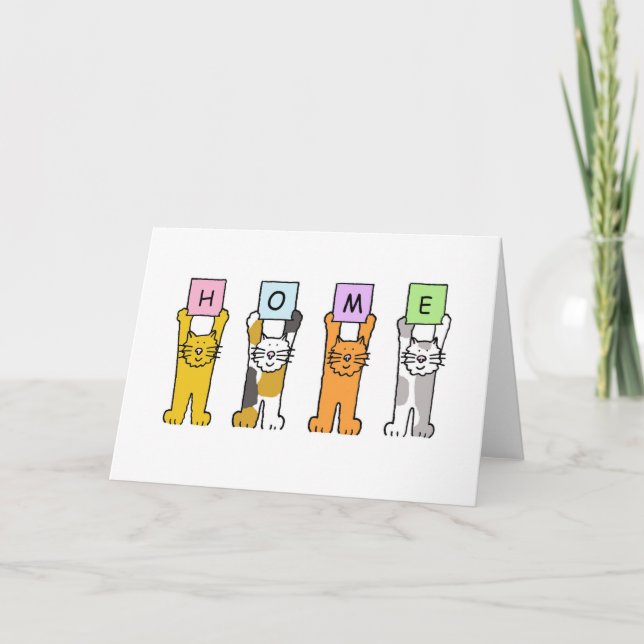 Carte La maison est l'endroit où vous êtes les chats de  (Devant)