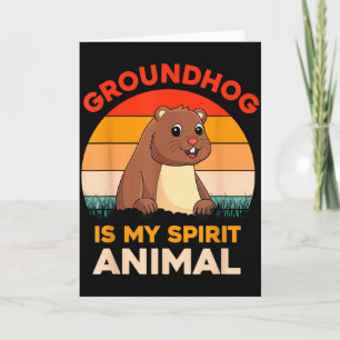 Carte La marmotte est mon animal spirituel Rétro jour de