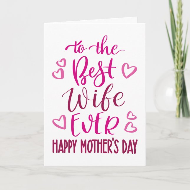 Carte La meilleure femme jamais la typographie de la fêt (Devant)