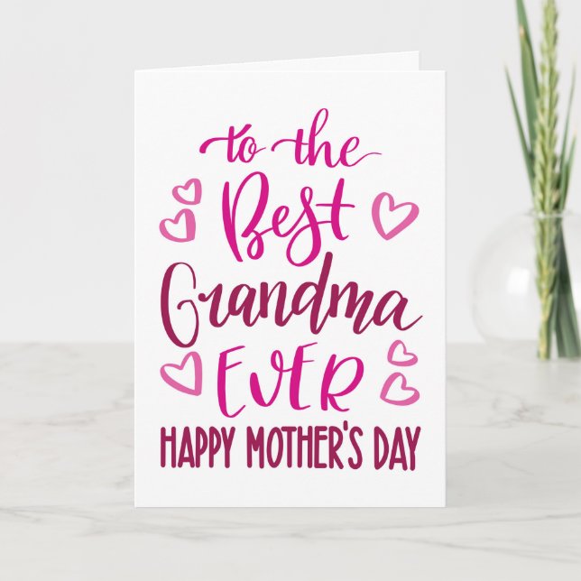 Carte La meilleure grand-mère jamais la typographie de l (Devant)