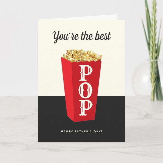 Carte La meilleure pop ! | Fête des pères Popcorn rétro (Devant)