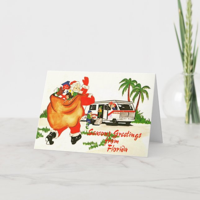 Carte La motorhome de Noël du Père Noël (Devant)