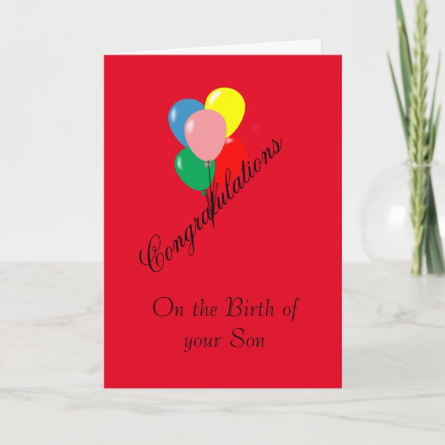 Carte La naissance du fils de félicitations (Devant)