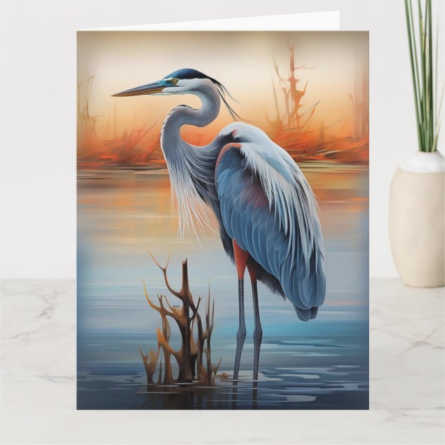 Carte La nature sauvage des oiseaux du Grand Héron bleu (Devant)