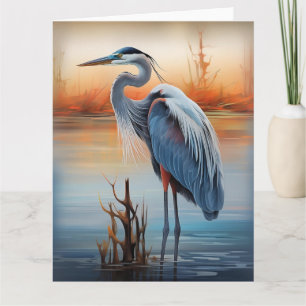 Carte La nature sauvage des oiseaux du Grand Héron bleu