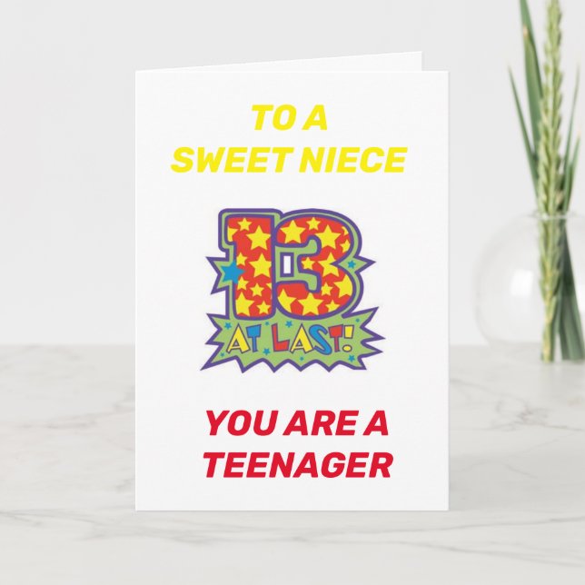 Carte LA NIECE EST UNE "ADOLESCENTE" SUR SON **13e ANNIV (Devant)