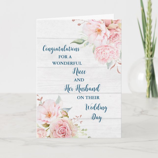 Carte La nièce et son mari Mariage jour Félicitations (Devant)