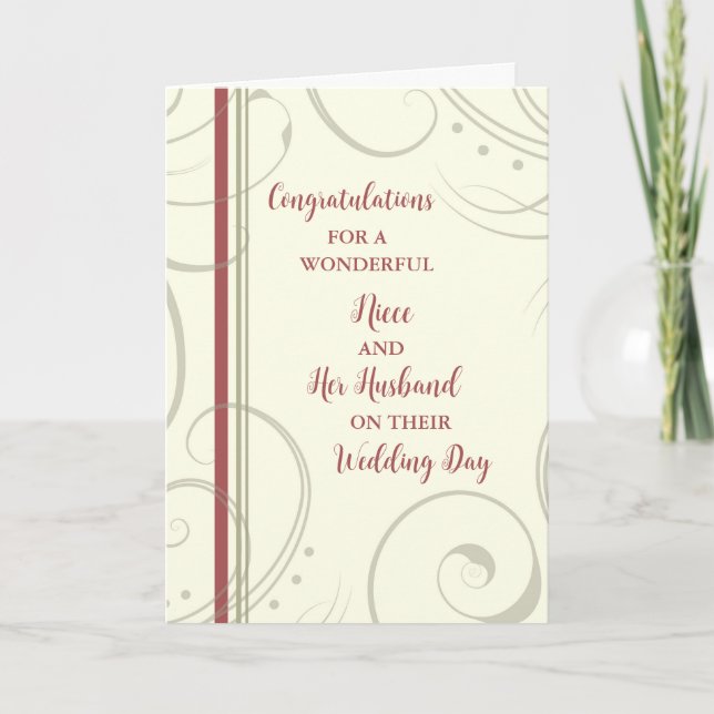 Carte La nièce et son mari Mariage jour Félicitations (Devant)